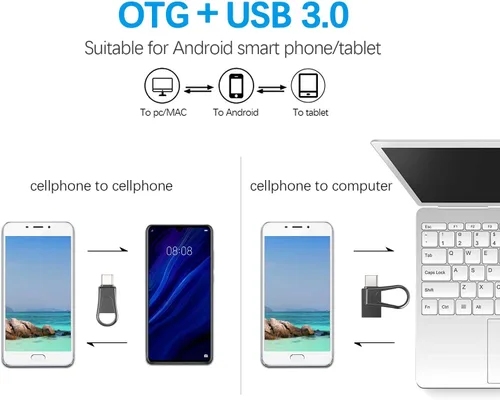 Miniatura 6 de 32GB Unidad flash USB C, unidad flash OTG 2 en 1 USB 3.0, unidad de memoria USB de doble Stick Pen Drive para smartphones Android con tipo-C