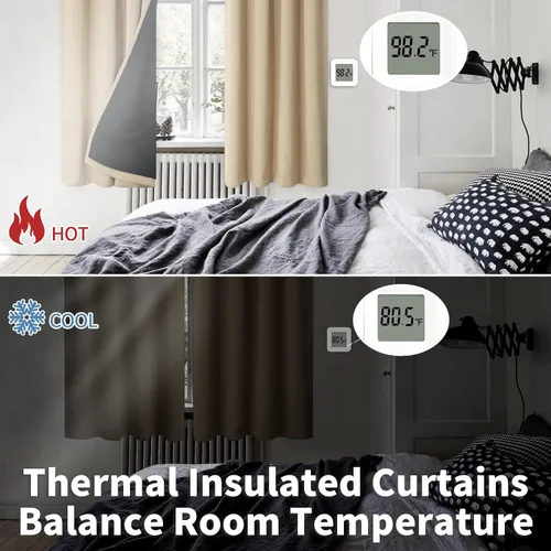 Miniatura 4 de BGment - Cortinas opacas para sala de estar de 63 pulgadas de largo, juego de 2 paneles, cortinas para oscurecer toda la habitación, cortinas