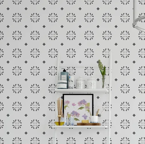 Miniatura 9 de Juego de 16 plantillas de azulejos (6 x 6 pulgadas), patrón de plantillas mexicanas, uso como plantillas de piso o plantillas de pared, plantillas