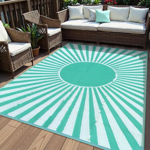 Miniatura 61 de Anidaroel Alfombras de exterior de 6 x 9 pies para patios, impermeables, reversibles, de plástico tropical, alfombra de campamento, alfombra grande
