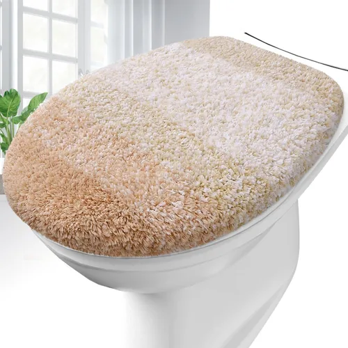 Miniatura 33 de OLANLY Funda de Asiento de Inodoro de Microfibra Suave para Baño, Fundas Lavables a Máquina, 17.5x15 Pulgadas, con Soporte de Goma que se Mantiene