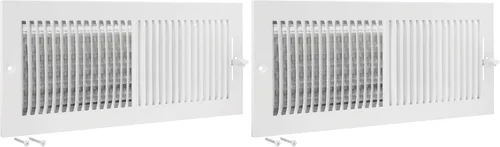 EZ-FLO Cubierta de Ventilación de Aire Blanca de 16 x 6 Pulgadas (Apertura de Conducto) para Pared o Techo, Registro de Ventilación Bidireccional,