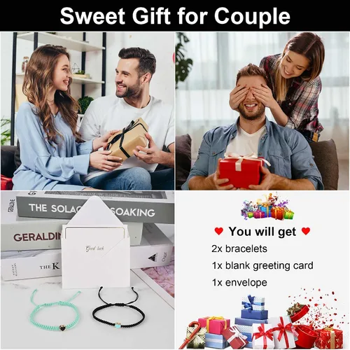Miniatura 5 de Pulseras a juego para parejas de novio y novia, pulsera elástica ajustable de amistad para él y ella