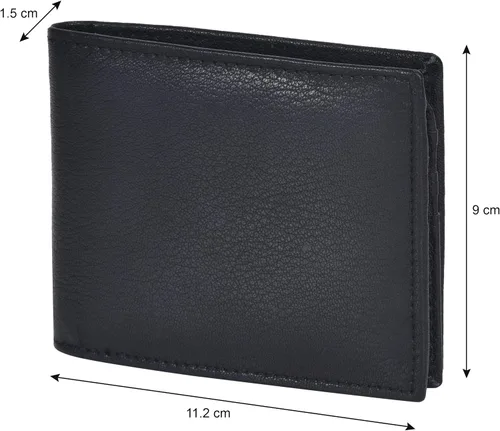 Miniatura 3 de Billetera plegable delgada y compacta con solapa y bolsillo para monedas para niños, Negro -, Minimalista