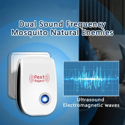 Miniatura 6 de Paquete de 6 repelentes ultrasónicos de plagas para interiores, repelente de plagas, enchufe ultrasónico para arañas, ratones, mosquitos