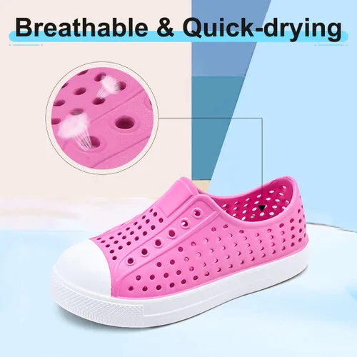 Miniatura 2 de QLZ Zapatos de agua para niños y niñas, sandalias de jardín, zapatos de goma, zapatos de playa, antideslizantes, ligeros, transpirables, de secado