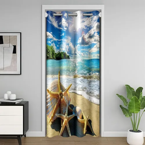 Miniatura 16 de Cortina de puerta de estilo japonés para privacidad de puerta, tratamiento de ventana japonés Ukiyoe para decoración del hogar, sala de estar, flor