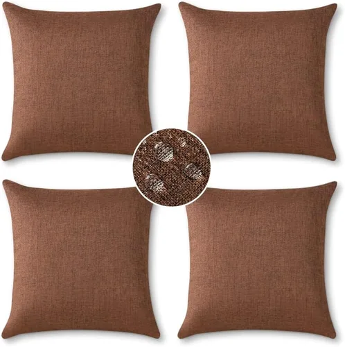 Miniatura 21 de OTOSTAR Juego de 4 fundas de almohada impermeables para exteriores, fundas decorativas para cojines de jardín, fundas de almohada cuadradas