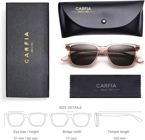 Miniatura 65 de Carfia Chic - Lentes de sol polarizados para mujer, protección UV400, marco de acetato pulido a mano
