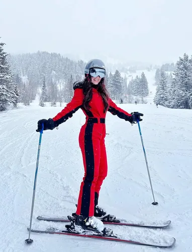 Miniatura 75 de GSOU SNOW Traje de esquí para mujer, traje de nieve de una pieza, para snowboard, delgado, aislante, impermeable, resistente al viento