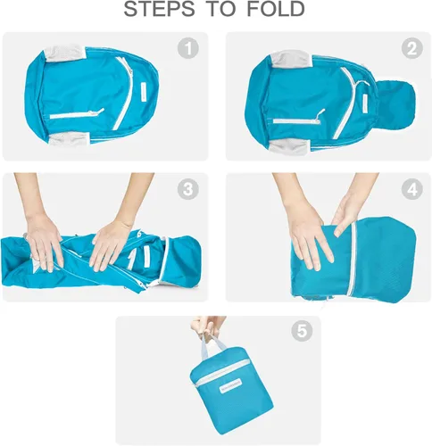 Miniatura 5 de Mochila impermeable plegable 35L para viajes de deportes al aire libre dentro del compartimento de ropa mojada plegable para múltiples 1Azul cielo