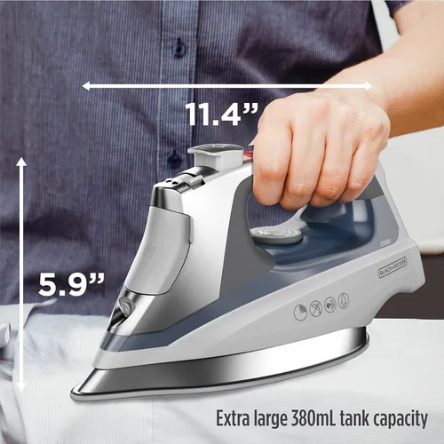 Miniatura 7 de BLACK+DECKER Allure - Plancha de vapor profesional, azul, D3030 Gris/azul