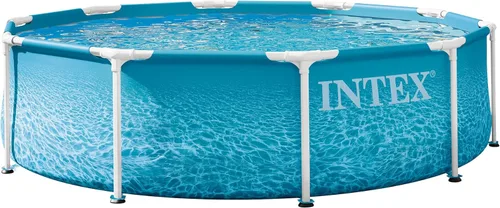 INTEX 28206EP - Piscina sobre el suelo con marco de metal junto a la playa, 10 pies x 30 pulgadas, solo piscina (bomba no incluida)