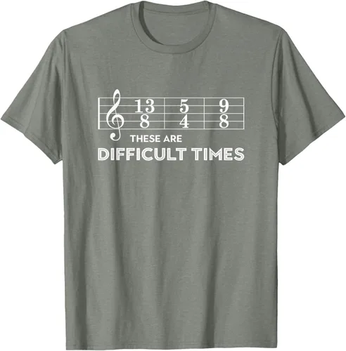 Miniatura 70 de Musician - Camiseta con texto en inglés "These are Difficult Times", talla S