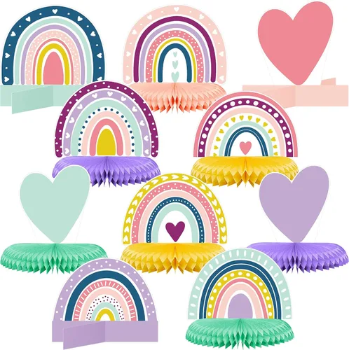 Miniatura 8 de Marspark 10 piezas de decoración para fiestas Candyland, centros de mesa de piruletas, centros de mesa de caramelo panal, decoración dulce