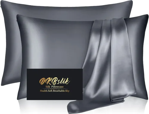 Miniatura 24 de Funda de almohada de seda para cabello y piel, fundas de almohada de seda de morera tamaño estándar, anti-acné, refrescante para dormir, seda Rosa