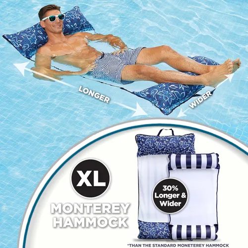 Miniatura 5 de Aqua - Monterey Supreme XL - Flotador de alberca y hamaca de agua 4 en 1, inflable, multiusos, para adultos de material grueso y duradero