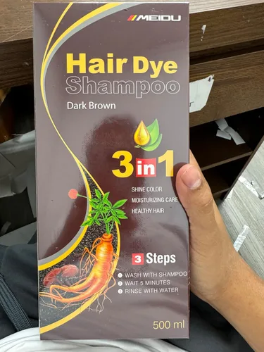 Miniatura 5 de Champú permanente de 16.9 fl oz para el cabello castaño, tinte instantáneo orgánico con esencia vegetal para mujeres y hombres, cubre el cabello