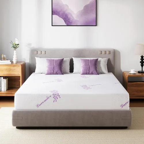 EGOHOME Colchón tamaño individual de 6 pulgadas, espuma viscoelástica mediana con gel de té verde, alivio de presión, comodidad de adaptación