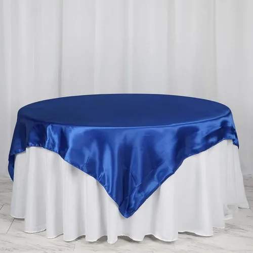 Miniatura 39 de Efavormart Paquete de 5 Sobremanteles Cuadrados de Satén de 60" para Decoraciones de Mesa de Bodas, Catering y Fiestas, Cubierta de Mantel Negro