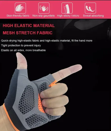 Miniatura 2 de Guantes de ciclismo de carretera de gel para hombre, guantes de ciclismo de medio dedo, guantes de bicicleta de carretera MTB, almohadilla de gel