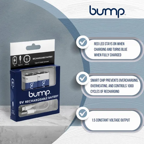 Miniatura 5 de bump Baterías recargables de 9 voltios - Paquete de 2