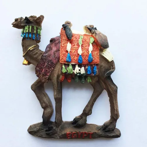MUYU Magnet Imán del refrigerador del recuerdo de Egipto del camello 3D, arte del polyresin de la decoración del hogar y de la cocina, etiqueta