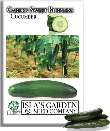 Garden Sweet - Semillas de pepino sin eructos para plantar (Cucumis sativus) – Más de 50 semillas sin OMG y reliquias de Isla's Garden Seeds,