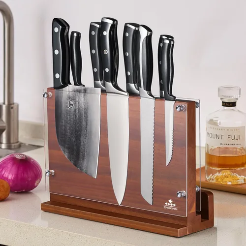 Miniatura 9 de ENOKING Bloque magnético para cuchillos con escudo acrílico de 12 x 9 pulgadas, soporte para cuchillos de cocina de doble cara sin cuchillos