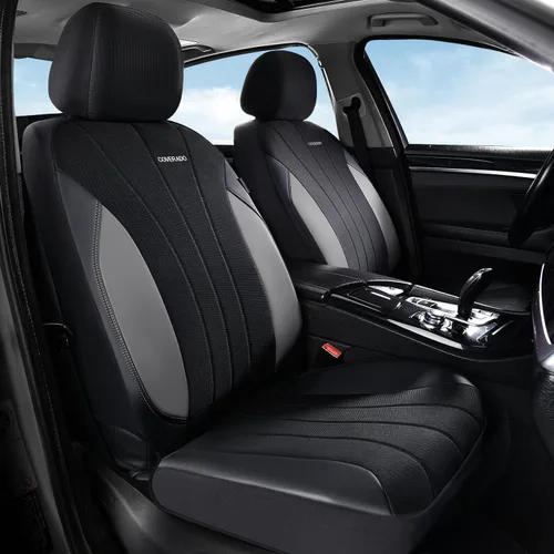 Miniatura 42 de Coverado Fundas de asiento delantero, fundas de asiento beige, 2 asientos, protectores de cuero para automóvil, paquete de 2, fundas de asiento