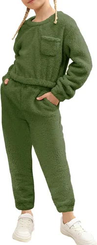 Miniatura 3 de Mafulus Conjunto de pantalones de dos piezas para niñas, cómodos, ligeros, de manga larga, con bolsillos