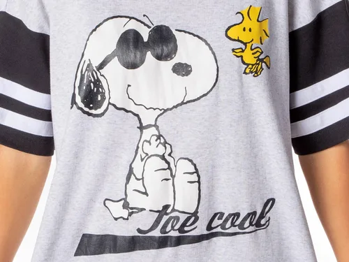 Miniatura 3 de INTIMO Peanuts Joe Cool Snoopy Woodstock - Camisón de pijama para mujer, Gris