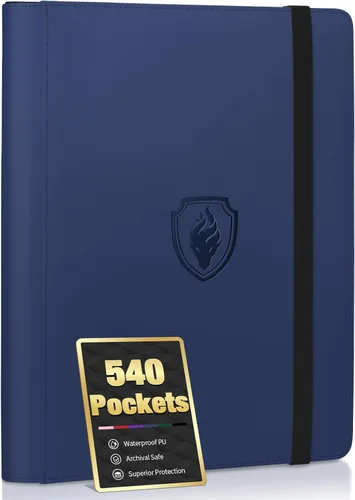 Miniatura 18 de Fabmaker - Carpeta de tarjetas prémium con 9 bolsillos para 360 tarjetas, carpeta de tarjetas coleccionables de poliuretano resistente, álbum