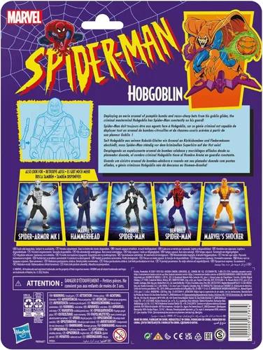 Miniatura 2 de Marvel Legends Series Spider-Man - Figura de acción Hobgoblin de 6 pulgadas, diseño inspirado en Toy Biz, incluye 3 accesorios: planeador, bomba