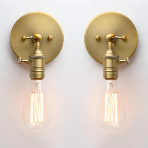 Miniatura 7 de PERMO Juego de 2 lámparas minimalistas de pared de un solo enchufe con interruptor de encendido/apagado (negro)