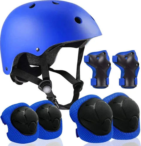 Miniatura 8 de Casco ajustable para niños de 3 a 16 años, niños pequeños, niños y niñas, equipo de protección con rodilleras, coderas y muñequeras para múltiples 1