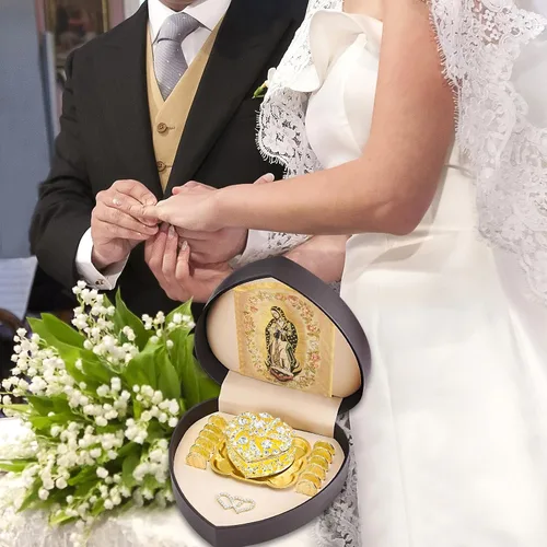 Miniatura 7 de ESNOY Arras De Boda Catolica Virgen De Guadalupe Regalos,Arras Para Boda Católica De Matrimonio para Monedas de Boda Católica,Juego de Ceremonia