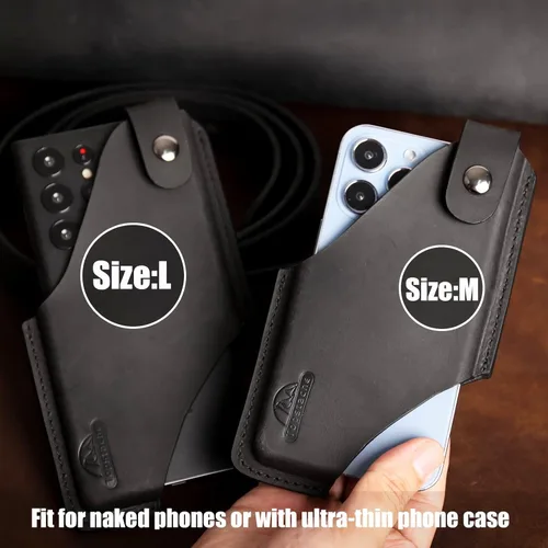 Miniatura 6 de Topstache Funda de cuero para teléfono celular para iPhone 17/17 Pro/16/16 Pro - Funda para teléfono celular con clip para cinturón para hombres