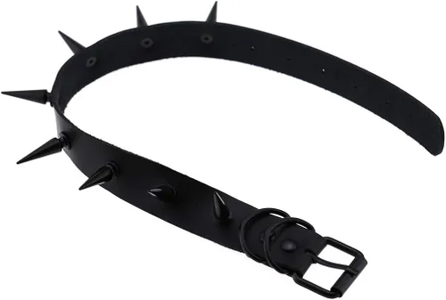 Miniatura 8 de FM FM42 Unisex Multicolor Simulated Leather PU Black-toneSilver-tone Spikes Rivets Spiked Punk Rock Gothic Choker Collar Necklace