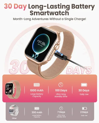 Miniatura 2 de Smart Watch for Women for iPhone Android: 1.85" Smart Watch with 30 Days+ Battery Life Make/Recive Call Heart Rate SpO2 Sleep Monitor 120+
