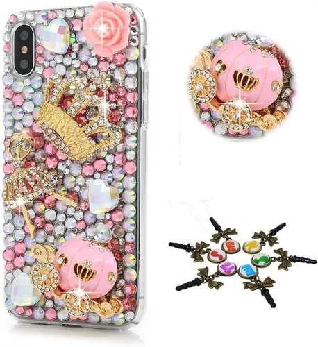 Sparkle Case - Compatible con Samsung Galaxy S22 Ultra - Elegante diseño 3D hecho a mano con diamantes de imitación de cristal de ballet para niñas,