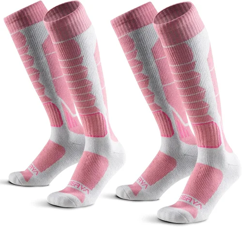 Miniatura 9 de Calcetines de lana de merino para esquí para hombres, mujeres y jóvenes - Calcetines térmicos de snowboard con amortiguación completa por encima