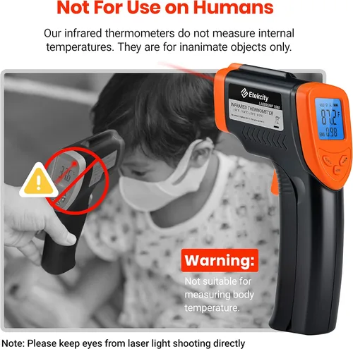 Miniatura 9 de Etekcity Termómetro infrarrojo láser pistola de temperatura 1080, -58°F ~ 1130°F para carne, comida, dulces, pizza, horno, pistola de calor