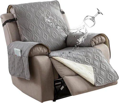Miniatura 13 de Genina - Funda impermeable para sillón reclinable de dos plazas, funda antideslizante para sofá, funda para sofá reclinable de 2 plazas, funda