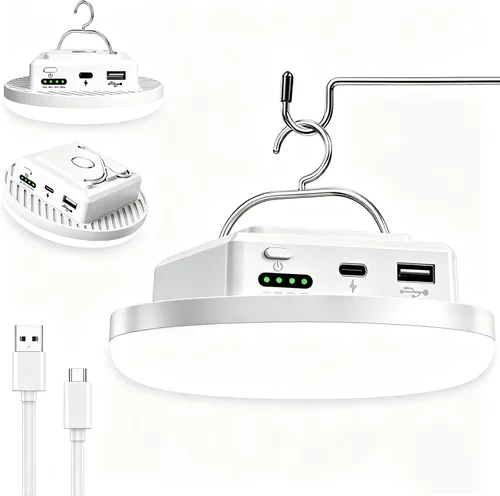 Miniatura 9 de Luces de campamento para tienda de campaña de 4500 lúmenes, 45 W, recargable, linterna LED magnética, toldo portátil USB para exteriores, luces