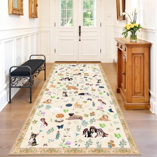 Miniatura 36 de HY HAO YUN LAI Alfombras antideslizantes para pasillos, alfombra lavable para pasillo, alfombra larga ultra suave para cocina, alfombras de acento