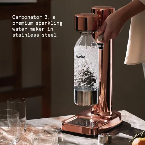 Miniatura 3 de Aarke Carbonator lll con cilindro de CO2, máquina de agua con gas y carbonatación, acero inoxidable con botella reutilizable PET sin BPA, volumen