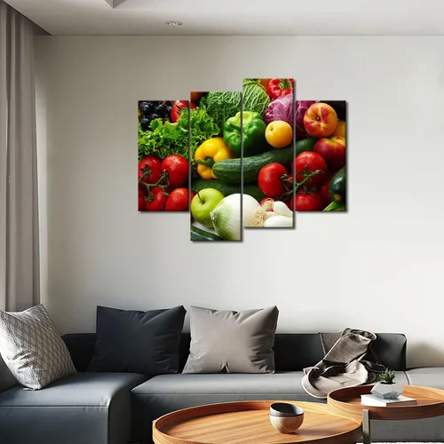 Miniatura 5 de Las diversas verduras coloridas de la pintura del arte de la pared de las imágenes imprimen en la comida de la lona la imagen para la decoración