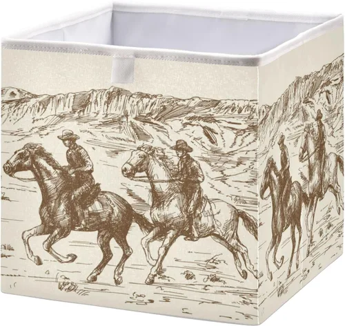 Miniatura 14 de Ollabaky Cubo de almacenamiento de girasoles, cesta de almacenamiento plegable de tela, caja organizadora de tela con asa para armarios, estantes