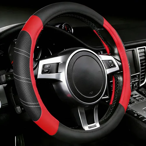 Miniatura 11 de NBTEPEM Funda personalizada para volante de automóvil para Honda Accord, Civic, CR-V, HR-V, Pilot, fundas deportivas de cuero de microfibra de 14.5
